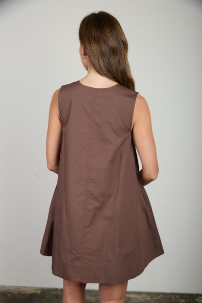 Chocolate Solid Mini Dress