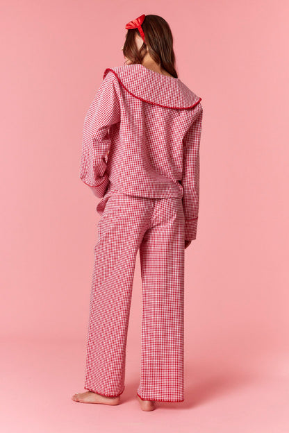 Red Nutcracker Embroidered PJ Set