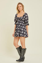 Black Daisy Print Romper