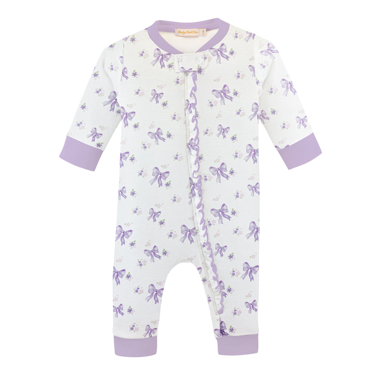 Lavender Bow Onesie W/Ruffles