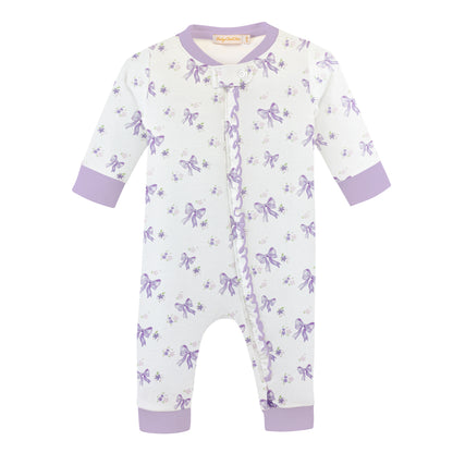 Lavender Bow Onesie W/Ruffles