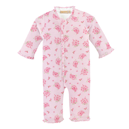 Pink Hydrangea Onesie W/Ruffles