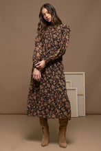Black Floral Midi Dress
