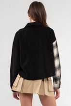 Black Patchwork/Plaid Top