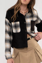 Black Patchwork/Plaid Top