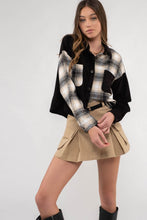 Black Patchwork/Plaid Top