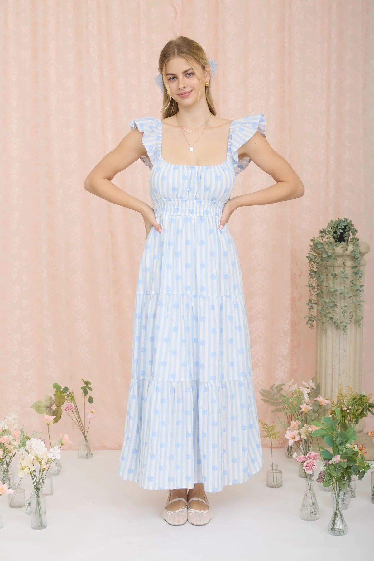 Soft Breeze Tiered Midi Dress