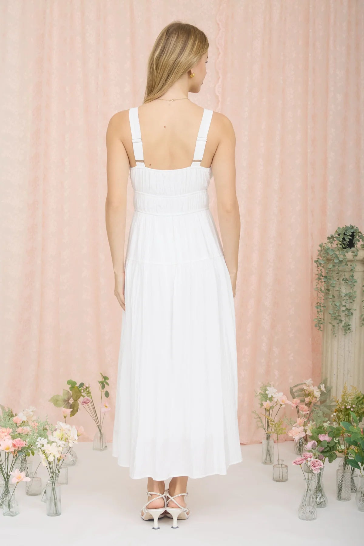 Light & Lovely White Midi Dress
