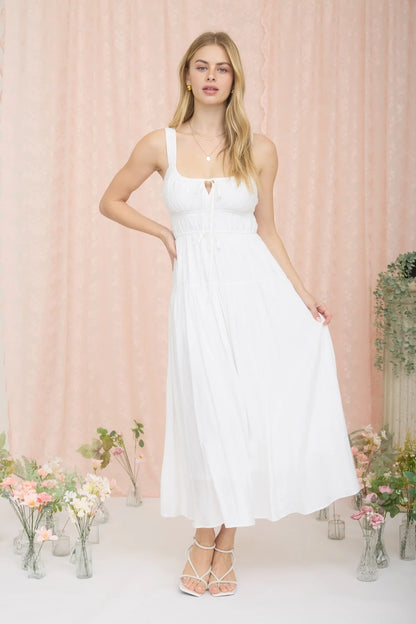 Light & Lovely White Midi Dress