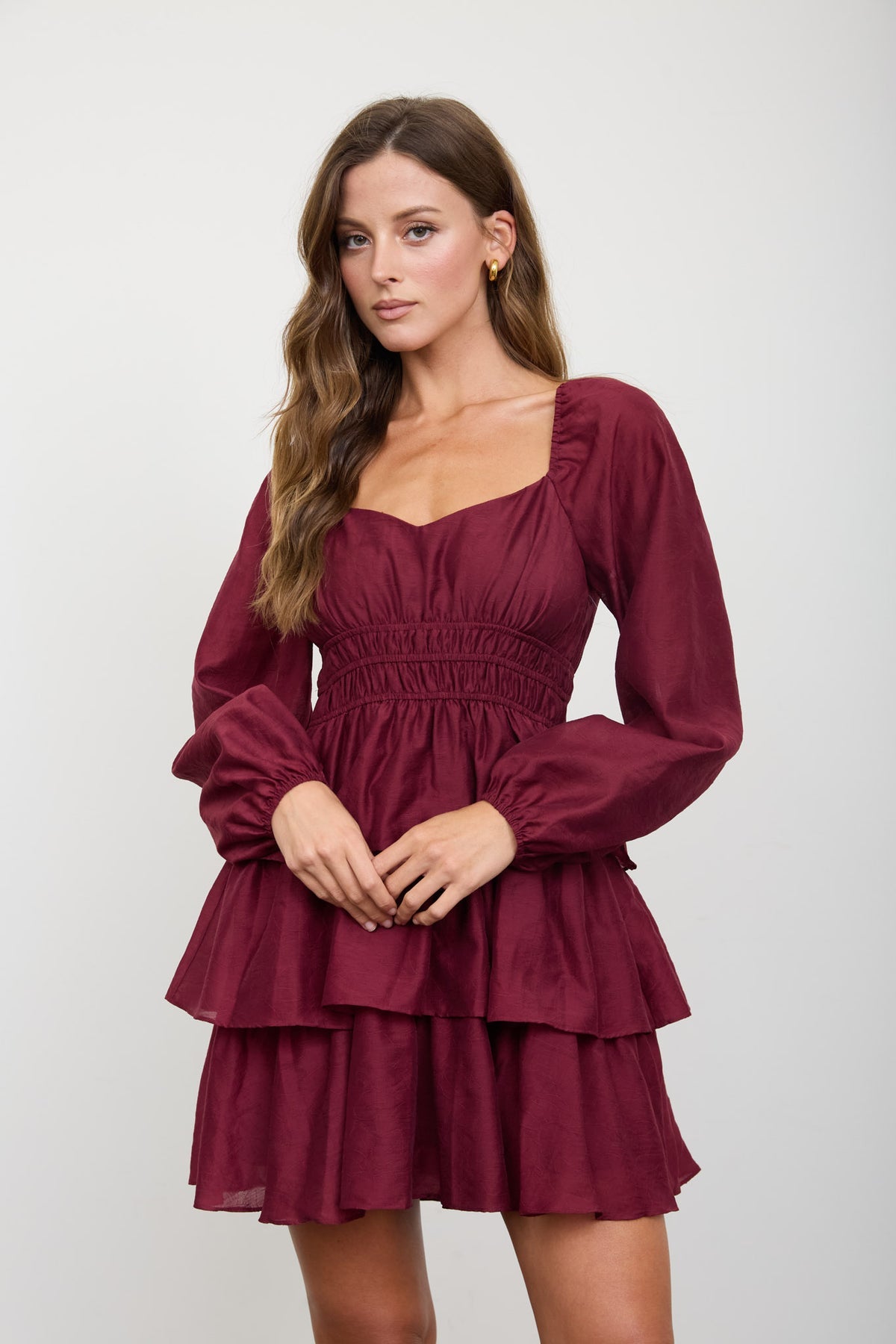Crimson Cutie Ruffle Dress