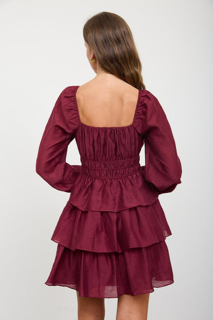Crimson Cutie Ruffle Dress