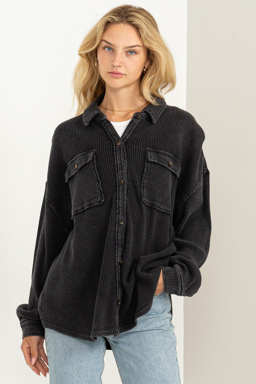 Black Washed Shacket