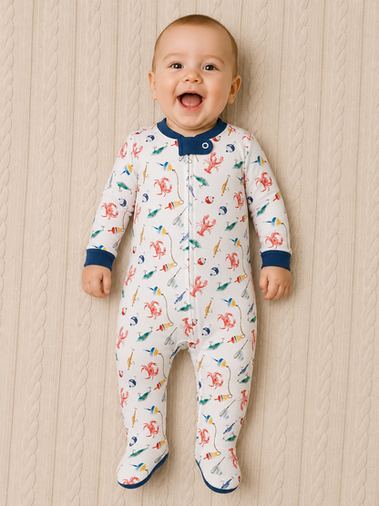 Coastal Claws Zipped Footie
