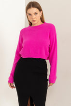 Fuchsia Cropped Sweater