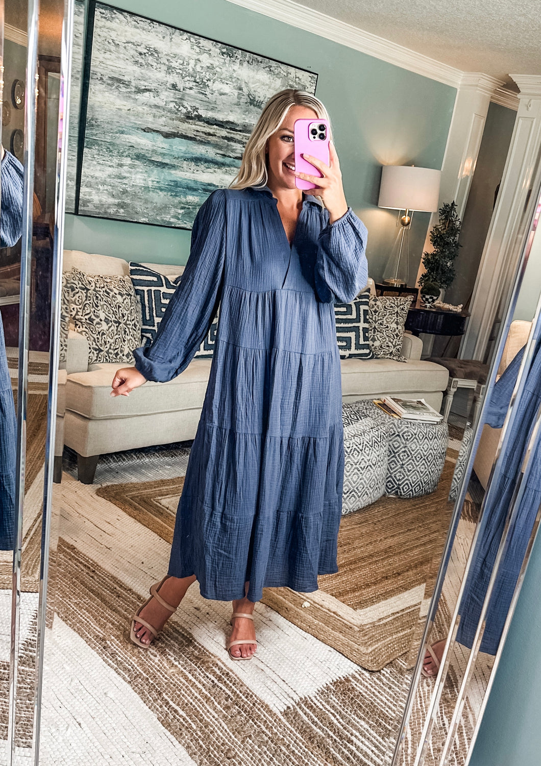 Blush Ash Long Sleeve Maxi