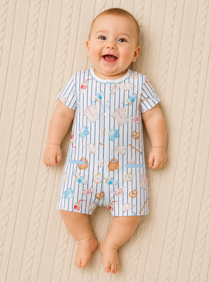 Big League Romper W/Pipping
