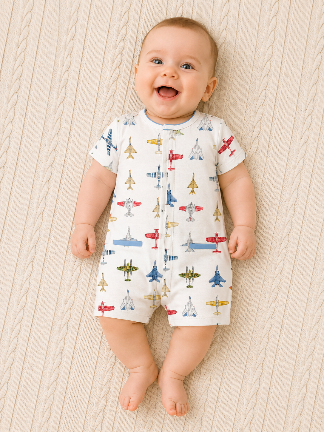 Airforce Romper W/Pipping