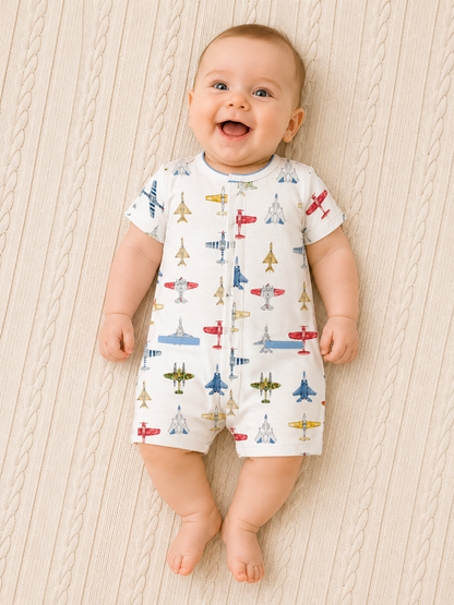 Airforce Romper W/Pipping