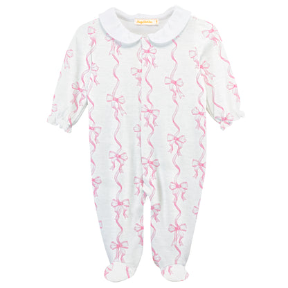 Pink Coquette Bows Footie