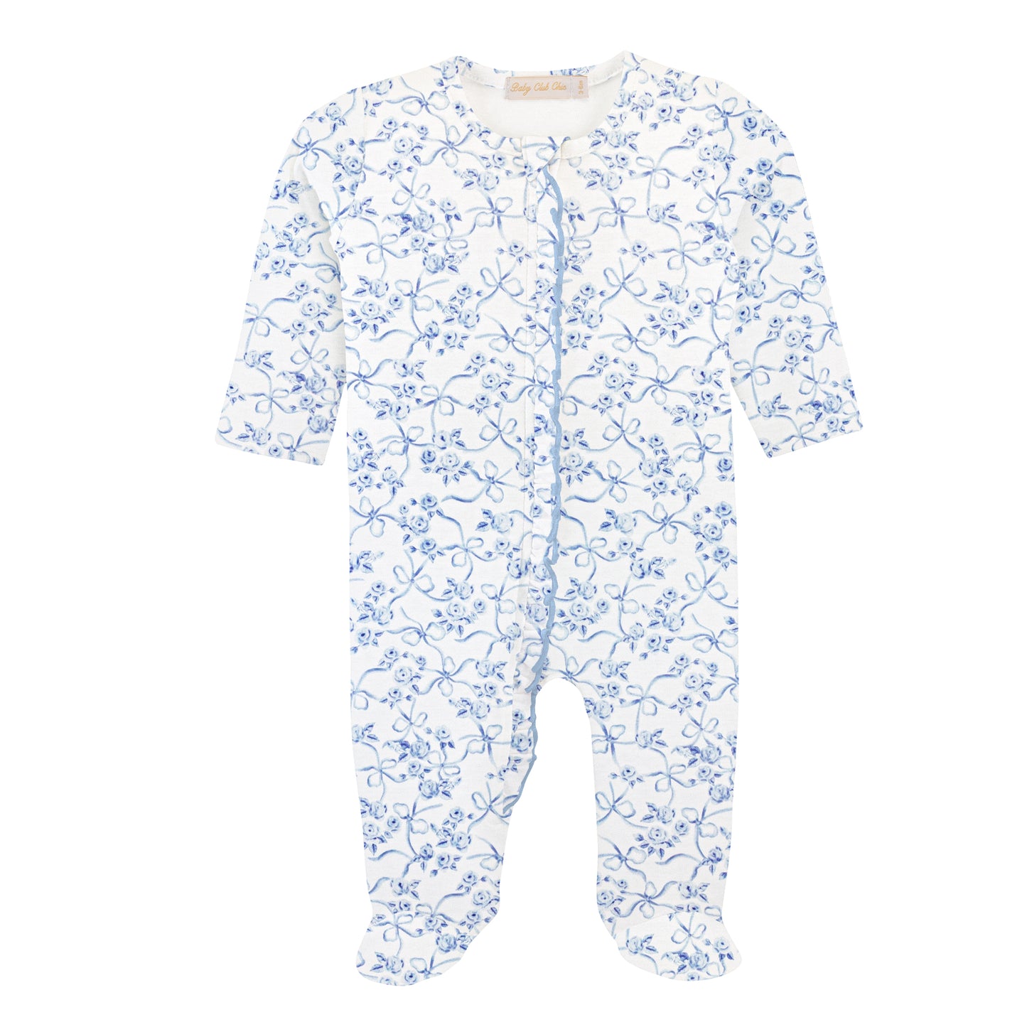 Blue Toile Footie