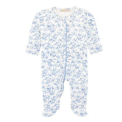 Blue Toile Footie