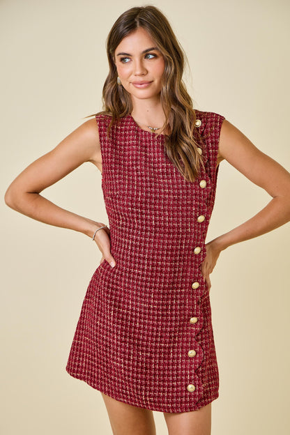 Spiced Cranberry Tweed Romper
