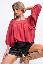 Raspberry Square Neck Top