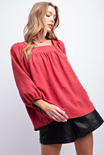 Raspberry Square Neck Top