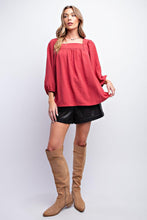Raspberry Square Neck Top
