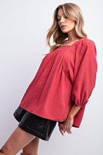 Raspberry Square Neck Top