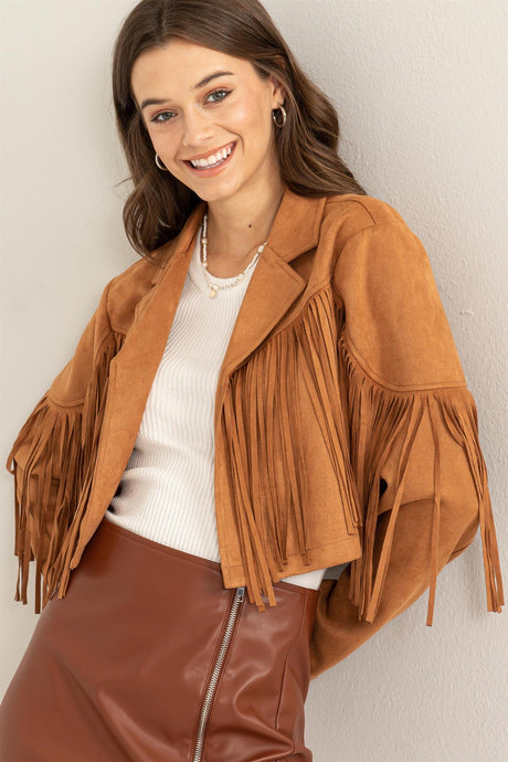 Camel Fringe Jacket