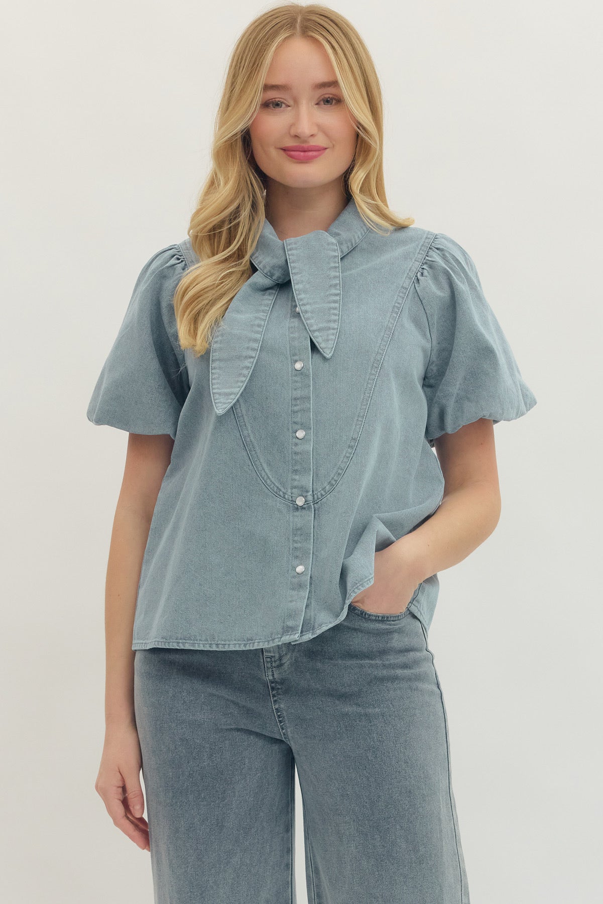 Chambray Charm Top