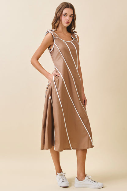 Thankful Threads Midi Dress W/Shoulder Tie