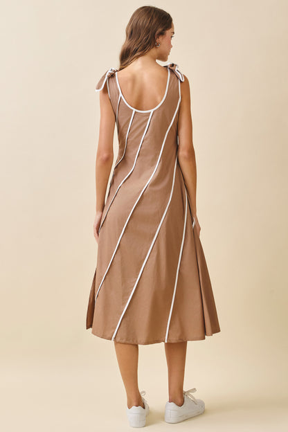 Thankful Threads Midi Dress W/Shoulder Tie