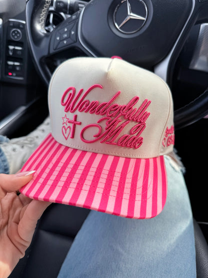 Pink Striped Wonderfully Made Hat
