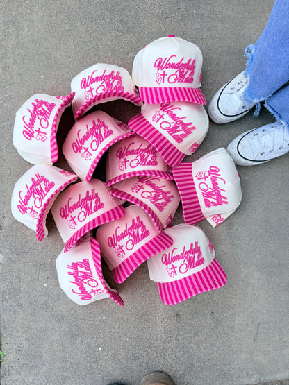 Pink Striped Wonderfully Made Hat