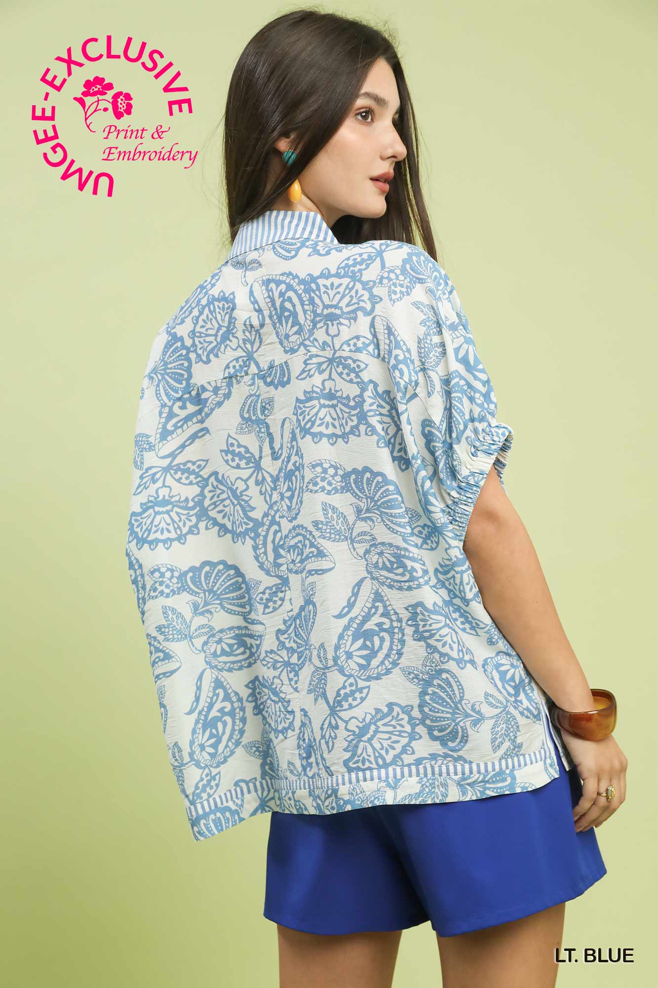 Blue Botanical Printed Top