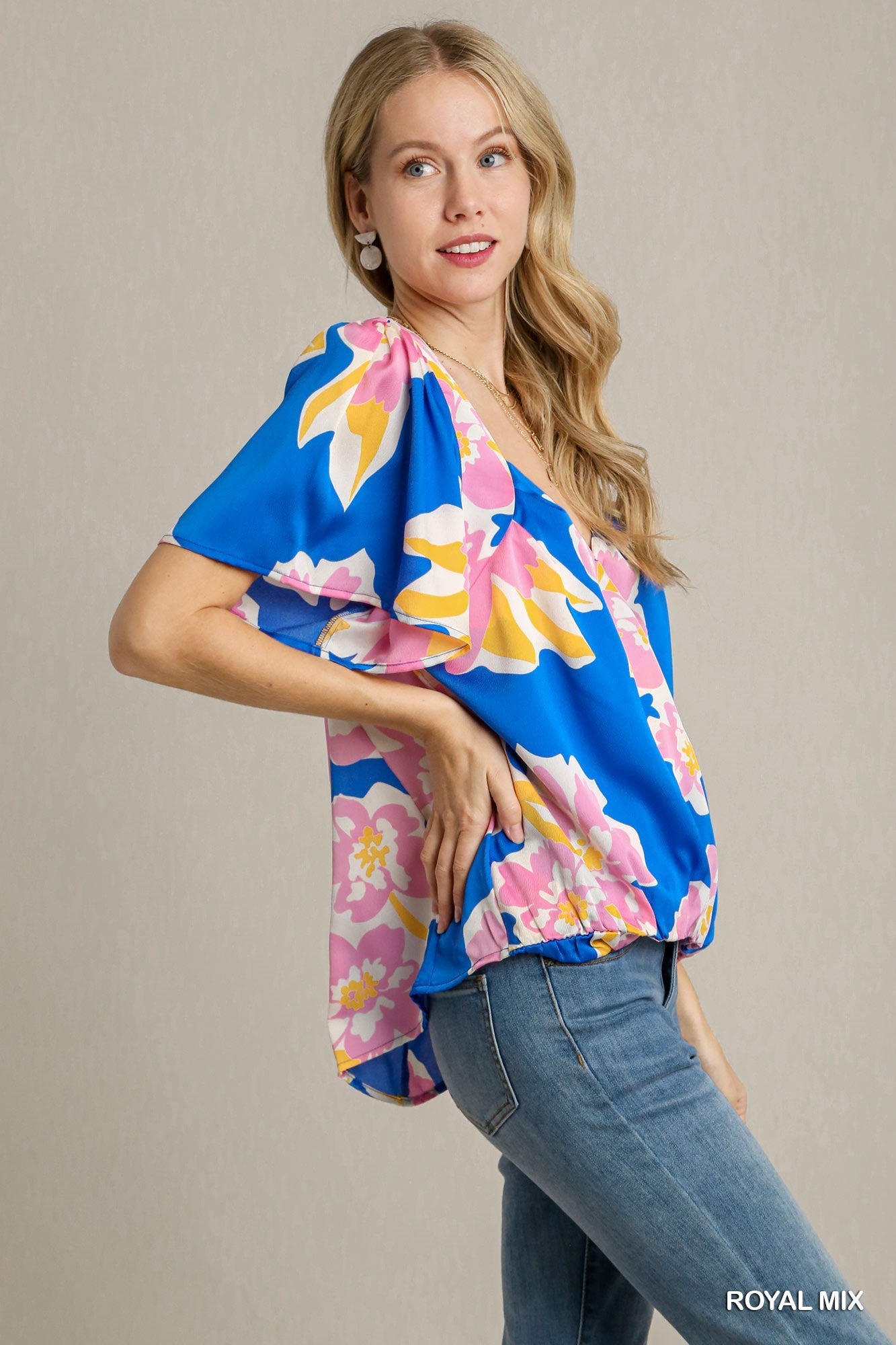All The Better Blue Floral Top