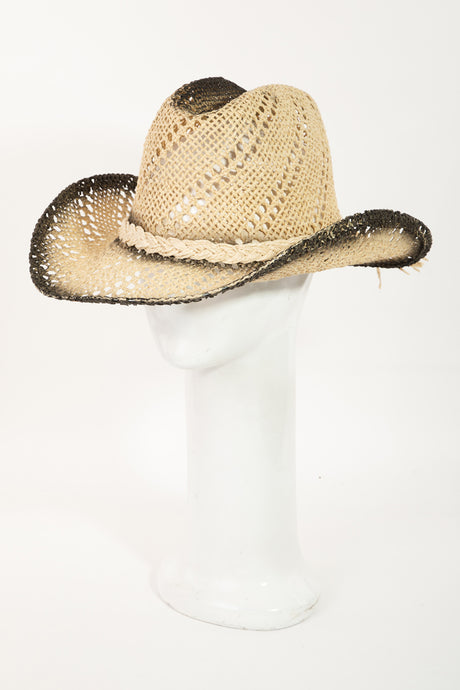 Taupe Straw Cowgirl Hat