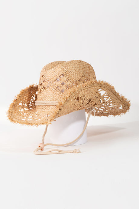 Taupe Straw Cowgirl Hat