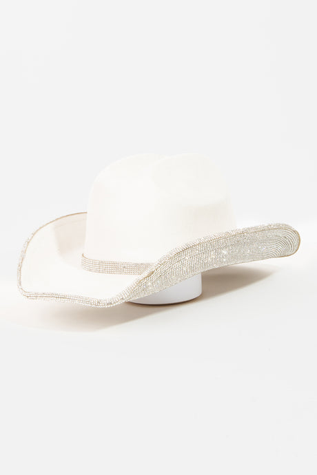 White Rhinestone Cowgirl Hat