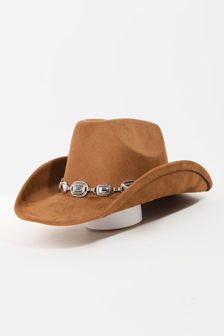 Brown Suede Cowgirl Hat