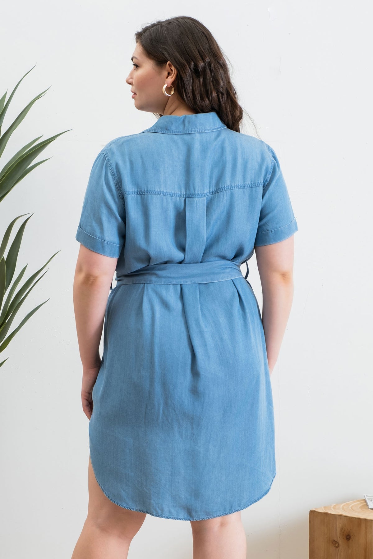 Plus Size Denim Shirt Dress