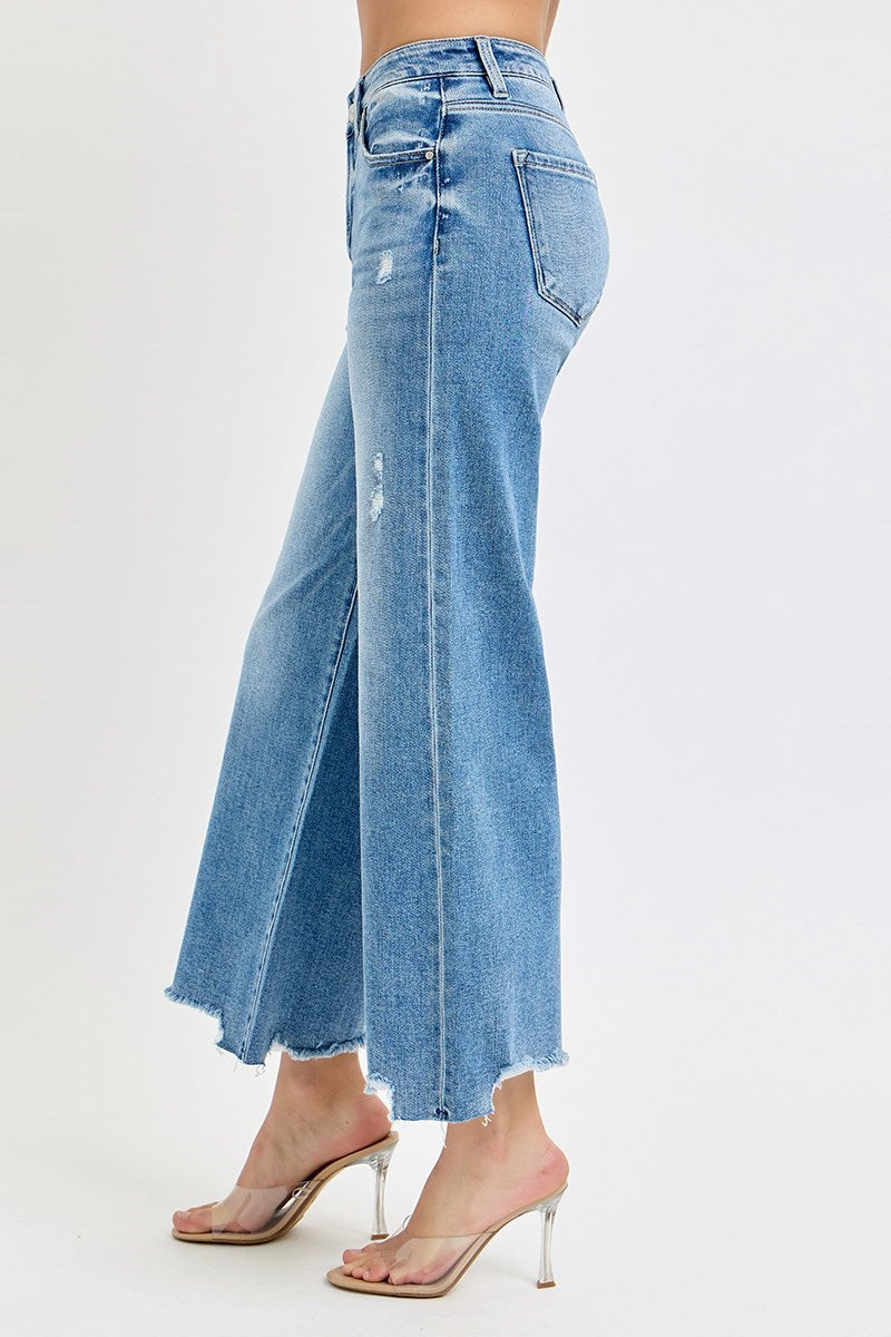 Risen High Rise Crop Wide Jeans