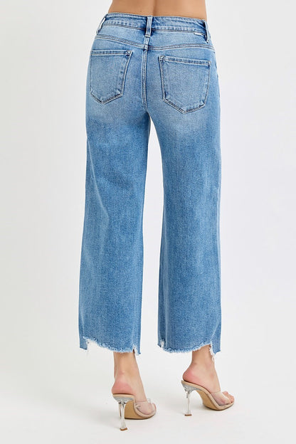 Risen High Rise Crop Wide Jeans