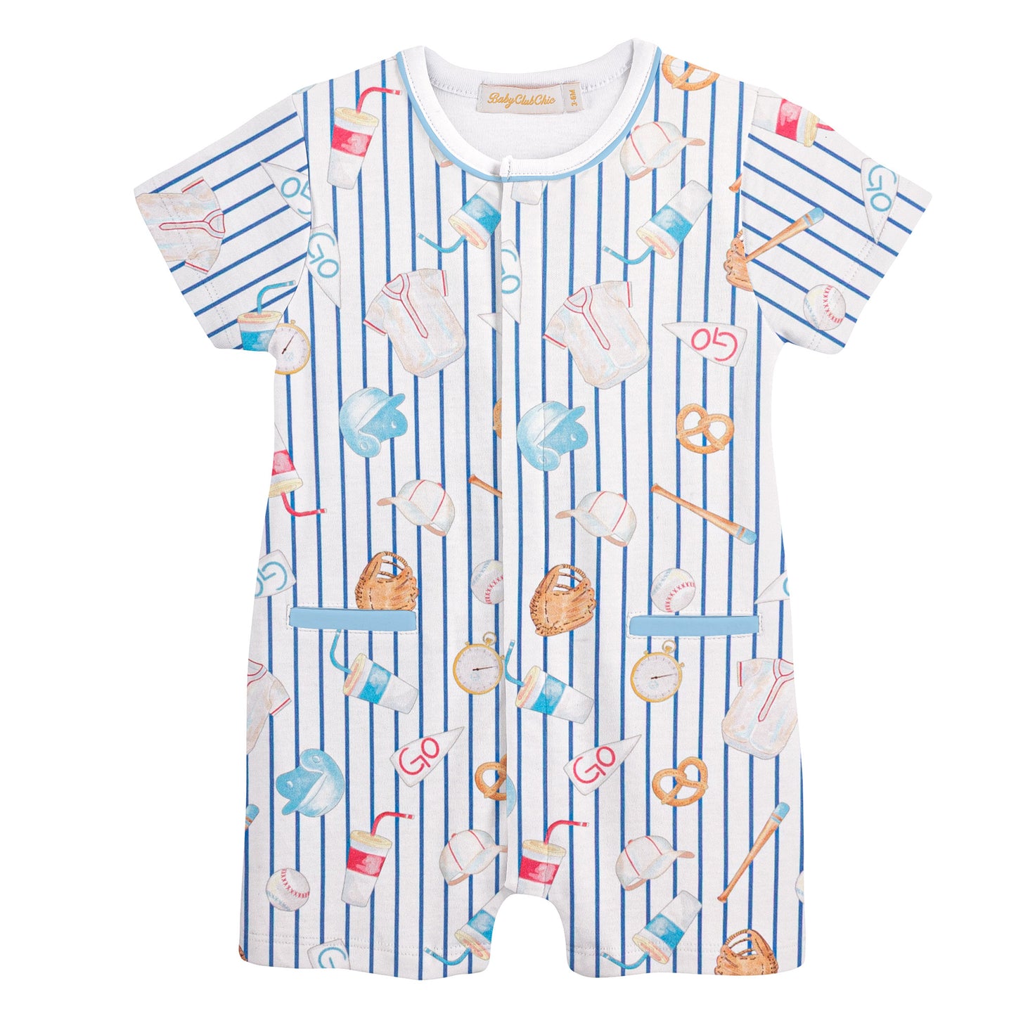 Big League Romper W/Pipping