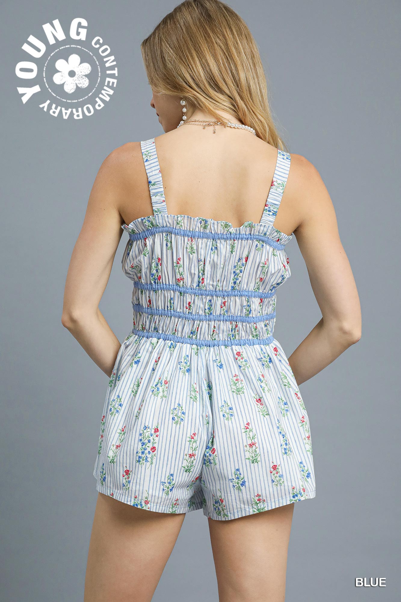 Harbor Bloom Blue Romper