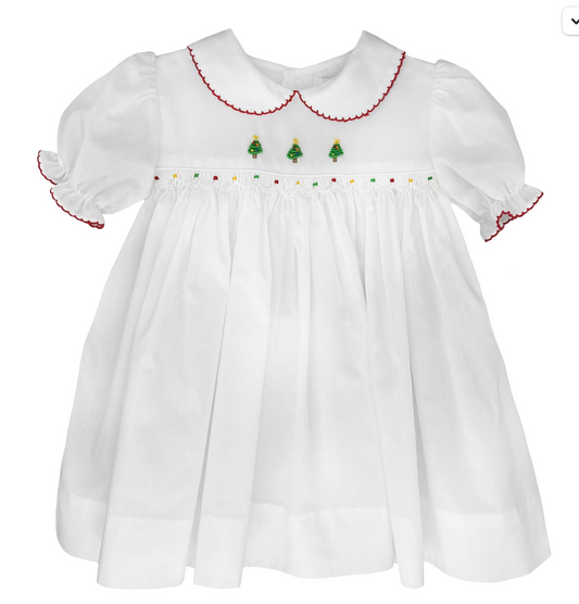 Smocked Christmas Tree Dress