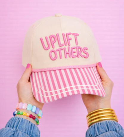 Uplift Others Pink Striped Hat