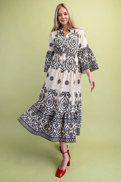 The Willow Textured Print Maxi Dress